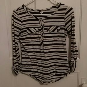 Black and white striped top