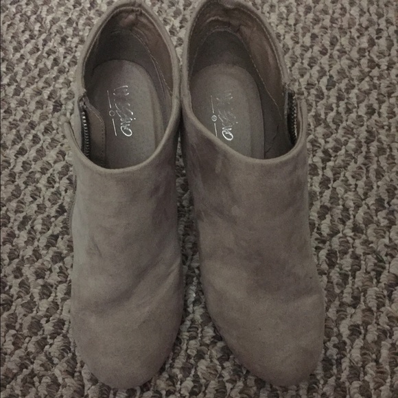 Greyish tan booties