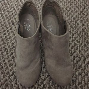 Greyish tan booties