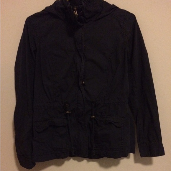 Navy blue windbreaker style jacket
