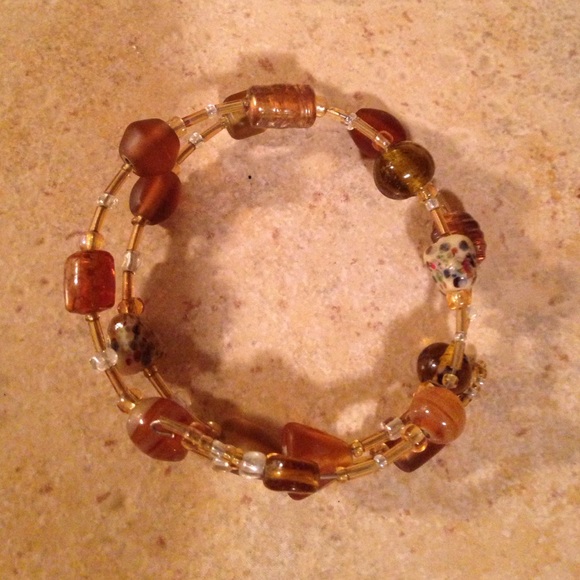 ✨ Amber Glass Bead Bracelet - Picture 1 of 3