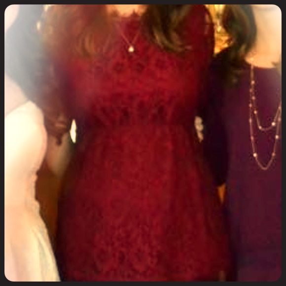 Maroon Lace Maternity Top