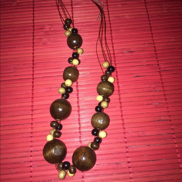 Brown beaded costume jewelry necklace