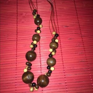 Brown beaded costume jewelry necklace