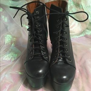 Sixty Seven leather platform booties