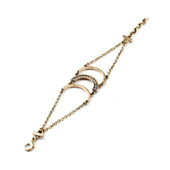NEW!!! Triple Half Moon Bracelet with Double Chain