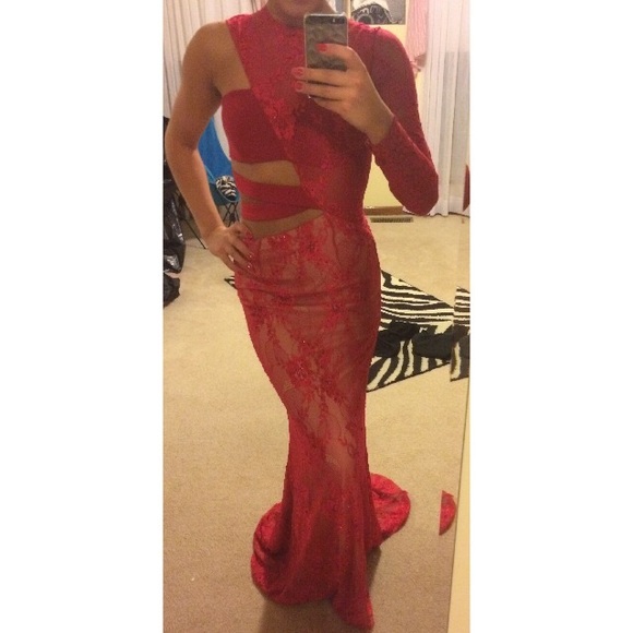 Red Sherri hill dress