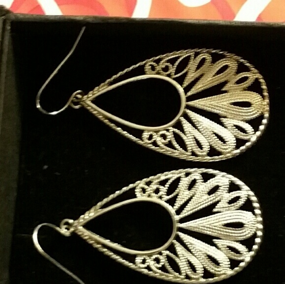 Beautiful silver tear drop earings.