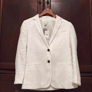 White linen J. Crew blazer