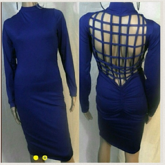 Dresses & Skirts - PRICE IS FIRM! Royal blue caged back Midi Dress