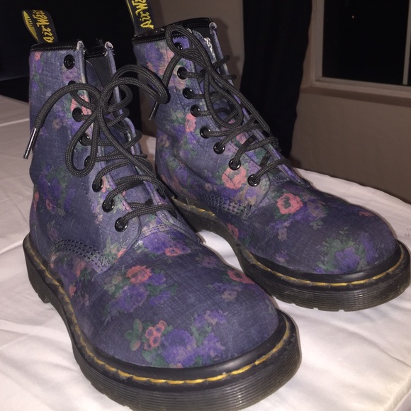Blue floral Dr. Martens