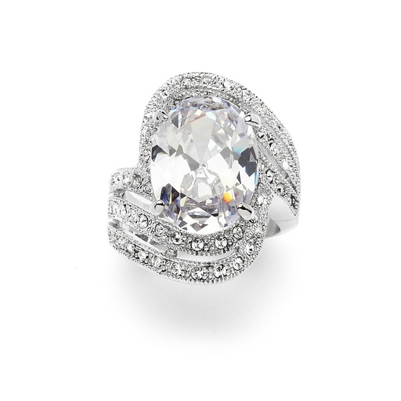 Vintage Glamour Art Deco Cocktail Ring - Picture 1 of 1