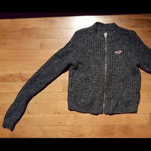 Hollister blue-black zip up sweater (XS)