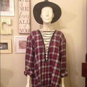 LF style "lace me up" flannel