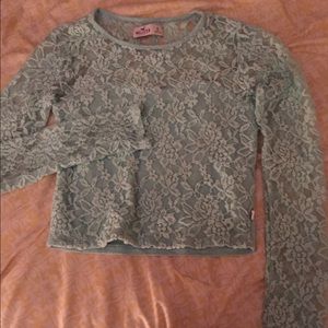 Mint green floral crop top