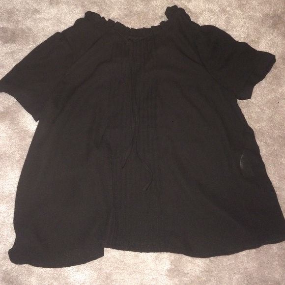 Black chiffon Ruffle collar