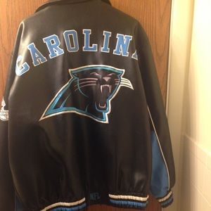 NFL Carolina Panthers Faux Leather Jacket