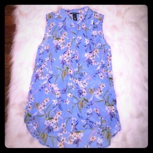 H&M semi-sheer floral sleeveless blouse