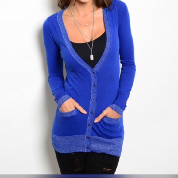 Fitted royal blue cardigan. Gorgeous! - Picture 2 of 3