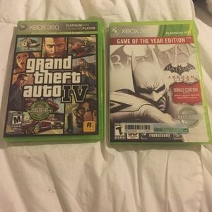 Xbox360 video games gta and batman 2 games