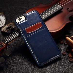 Leather wallet case, Iphone 6/6s - Blue