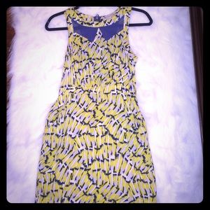 BCBGeneration Yellow Printed Mini Dress