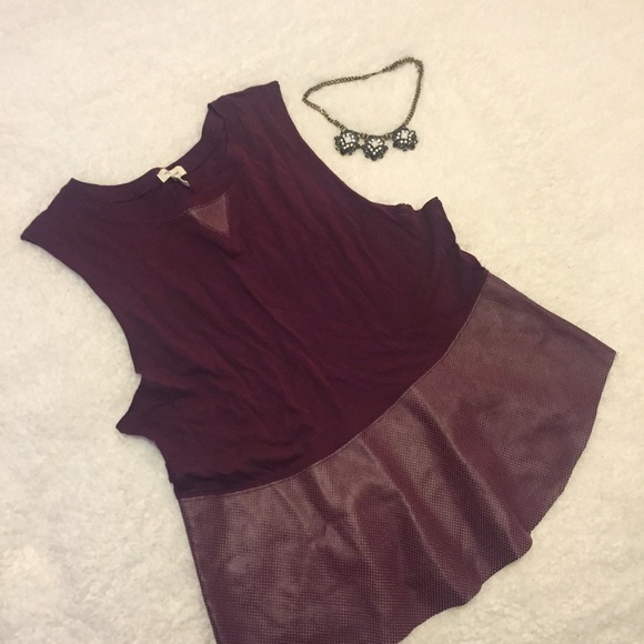 Urban Outfitters Maroon Peplum Top