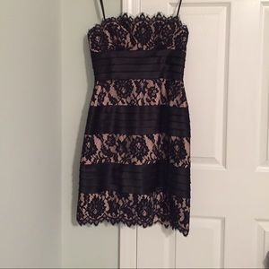 Black and nude BCBG strapless dress
