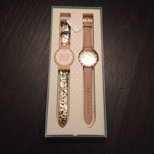 Kate spade glitter nude watch set NWT