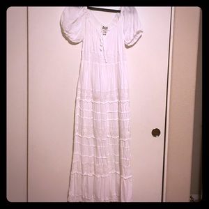 White Cotton Summer Maxi Dress