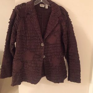 Chicos brown lace jacket size 1