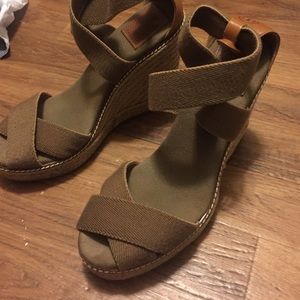 Tory birch straw platform wedge espadrilles