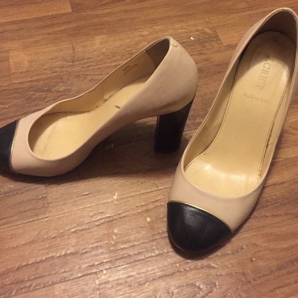 Jcrew cap toe pump leather