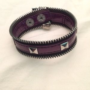 BCBG Generation Purple Zipper Bracelet