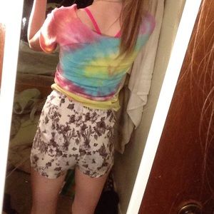 Floral high wasted shorts