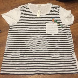 Striped linen t shirt