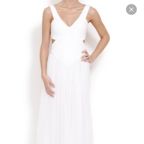 BCBG white cut out gown