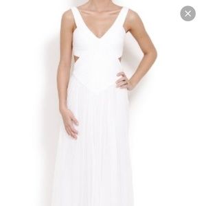 BCBG white cut out gown