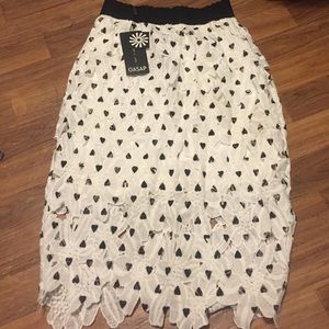 Skirt lace heart print