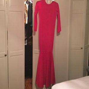 Hot pink mermaid style maxi dress