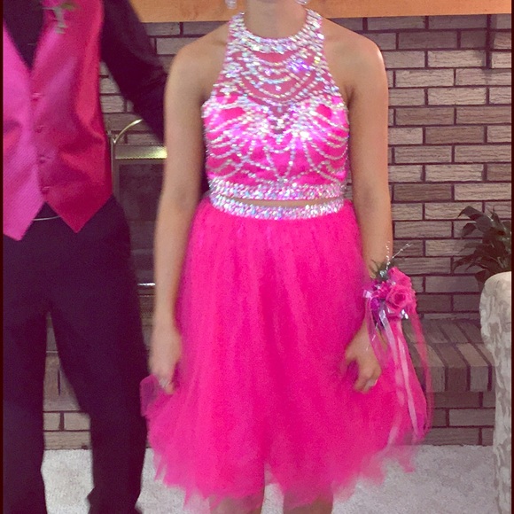 Two piece short homecoming/prom/pageant dress