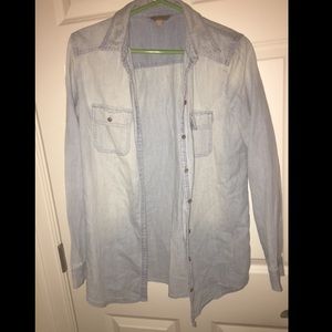 Jean-material, button down