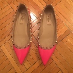 Valentino Rockstud flats Pink