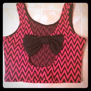 Trendy Crop top w/ Medium Bow on Back
