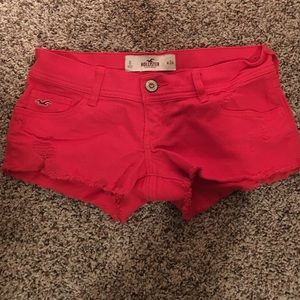 Red hollister jean shorts