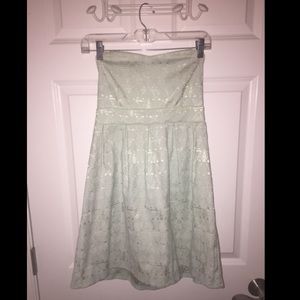 Strapless blue dress