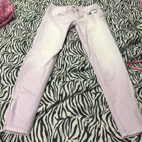 Purple/white jeans