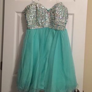 Mint blue prom dress