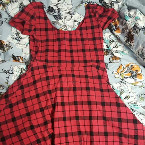 Forever 21 Plaid Red Skater Dress