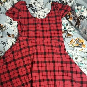 Forever 21 Plaid Red Skater Dress